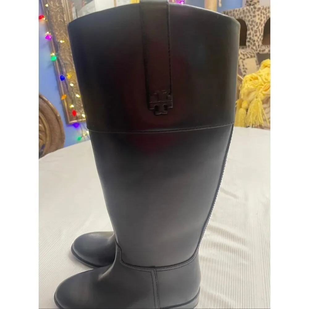 Tory Burch Women’s Black Leather Riding Boots Size 5.5 5 1/2